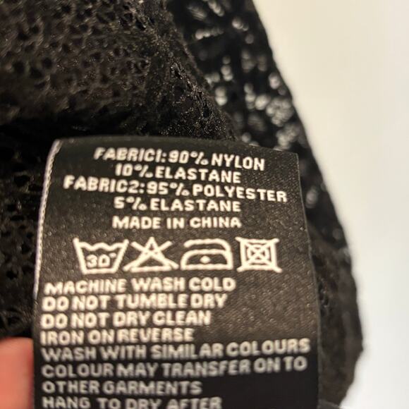 Killstar Black Floral Lace & Velvet Full Mini Skirt - size Medium - Picture 5 of 6